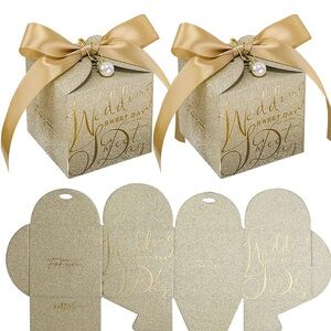 Elegant Gold Wedding Favor Boxes